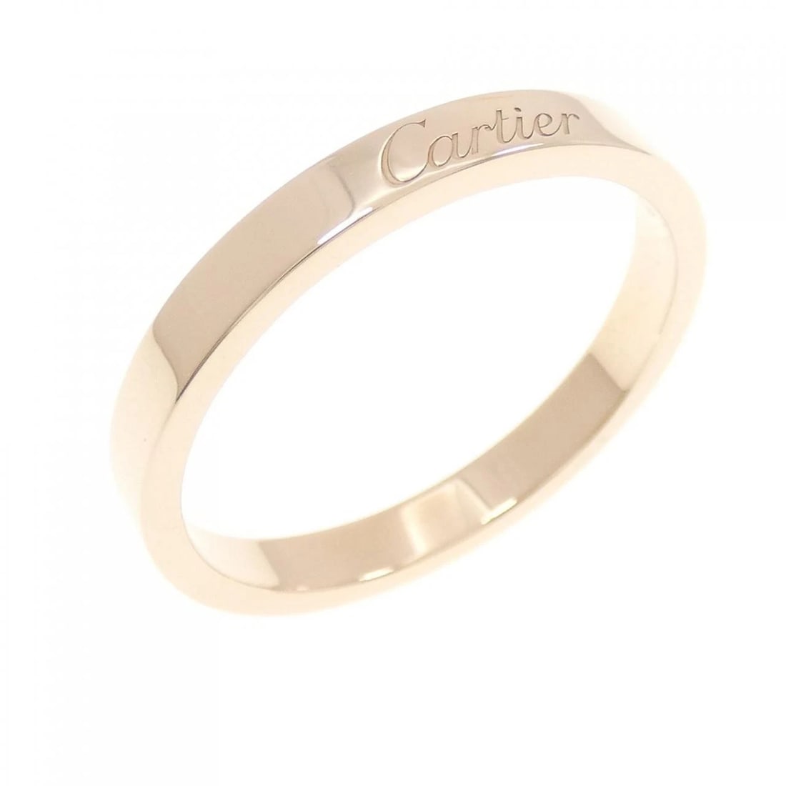 CARTIER C DE CARTIER WEDDING RING: Cartier C de Cartier wedding Ring Brand: Cartier Type: Ring Material: 750 Pink Gold Color: Pink Gold Size: 9.5 (US size) Accessories: None Accessories Notice: When purchasing pre-owned goods,