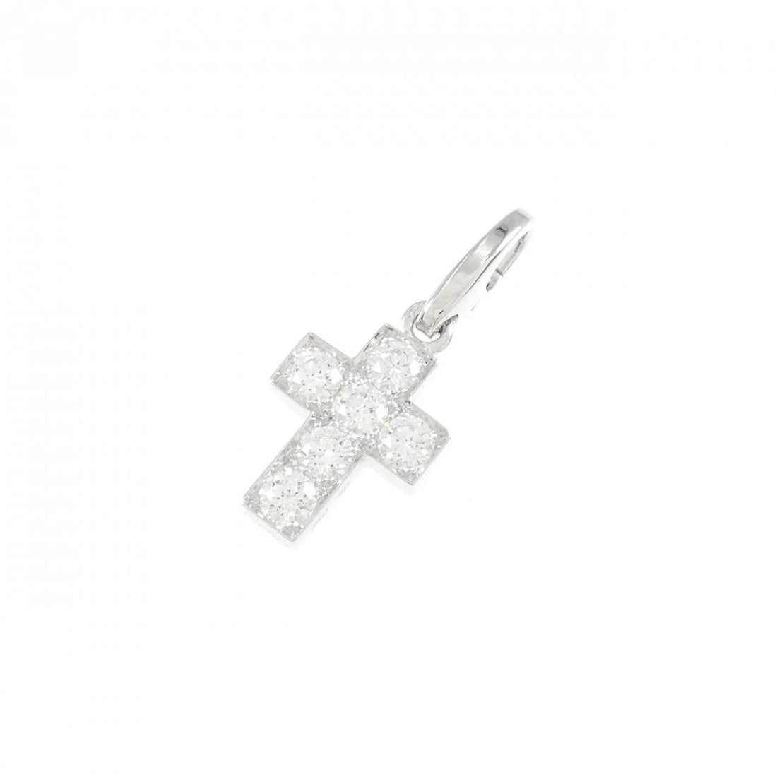 CARTIER CROSS MEDIUM CHARM: Cartier Cross Medium Charm Brand: Cartier Type: Pendant Brooch Material: 750 White Gold Main Stone Natural Color: White Gold Size: ActualSize HxW: 26.4mmx10.9mm Accessories: None Accessories