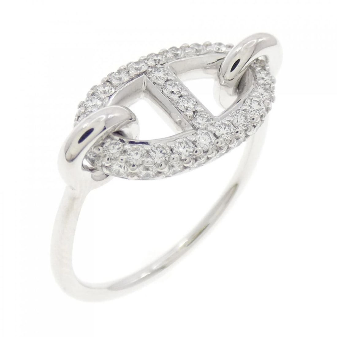 HERMES NEW FARANDOLE RING: HERMES New Farandole Ring Brand: HERMES Type: Ring Material: 750 White Gold Main Stone Natural Color: White Gold Size: 5.5 (US size) Accessories: None Accessories Notice: When purchasing