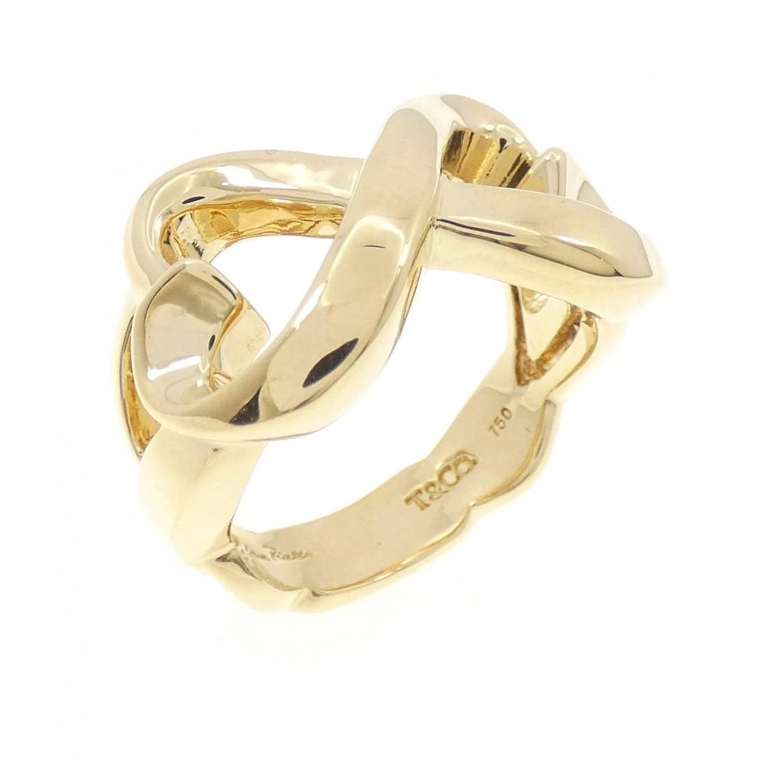 TIFFANY DOUBLE LOVING HEART RING: Tiffany Double Loving Heart Ring Brand: Tiffany Type: Ring Material: 750 Yellow Gold Color: Yellow Gold Size: 5 (US size) Accessories: None Accessories Notice: When purchasing pre-owned