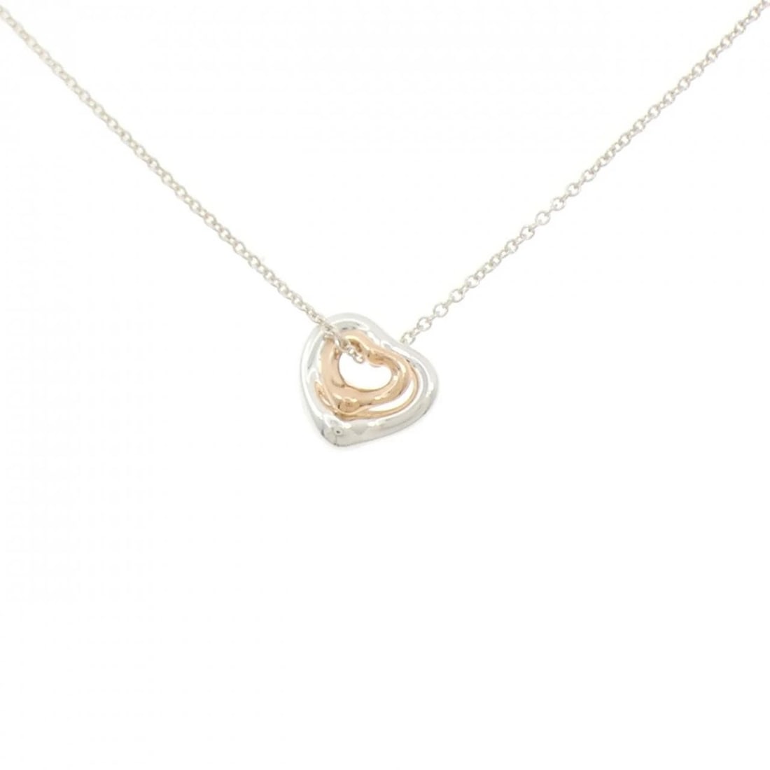 TIFFANY OPEN HEART EXTRA MINI NECKLACE: Tiffany Open Heart Extra mini Necklace Brand: Tiffany Type: Necklace Material: 925 Silver 750 Pink Gold Color: Silver Pink Gold Size: 41cm Accessories: None Accessories Notice: When purcha