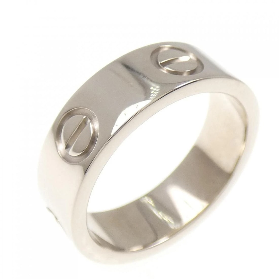 CARTIER LOVE RING: Cartier Love Ring Brand: Cartier Type: Ring Material: 750 White Gold Color: White Gold Size: 5 (US size) Accessories: None Accessories Notice: When purchasing pre-owned goods, please refer to
