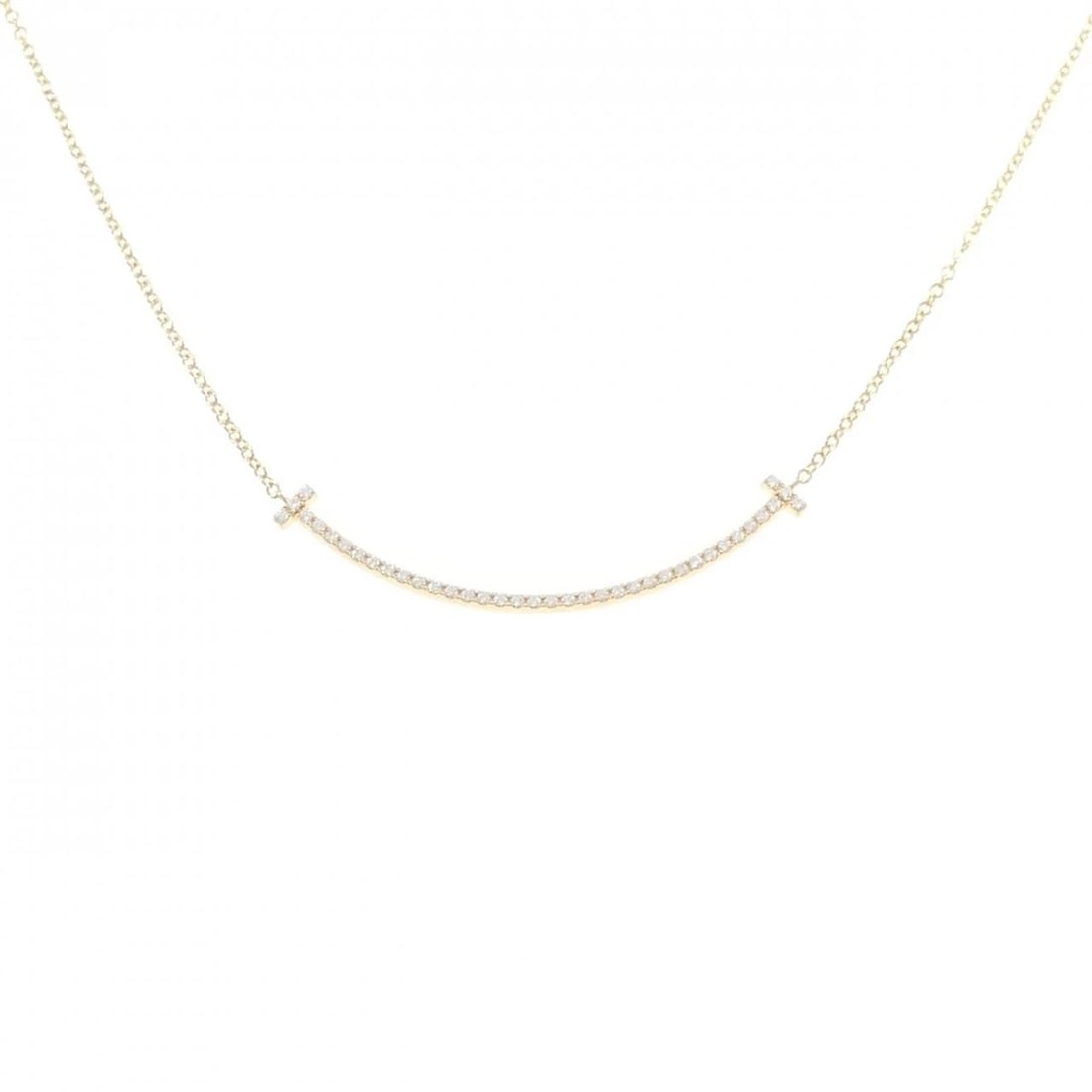 TIFFANY T SMILE SMALL NECKLACE: Tiffany T Smile Small Necklace Brand: Tiffany Type: Necklace Material: 750 Yellow Gold Main Stone Natural Color: Yellow Gold Size: 40cm Accessories: None Accessories Notice: When purchasing