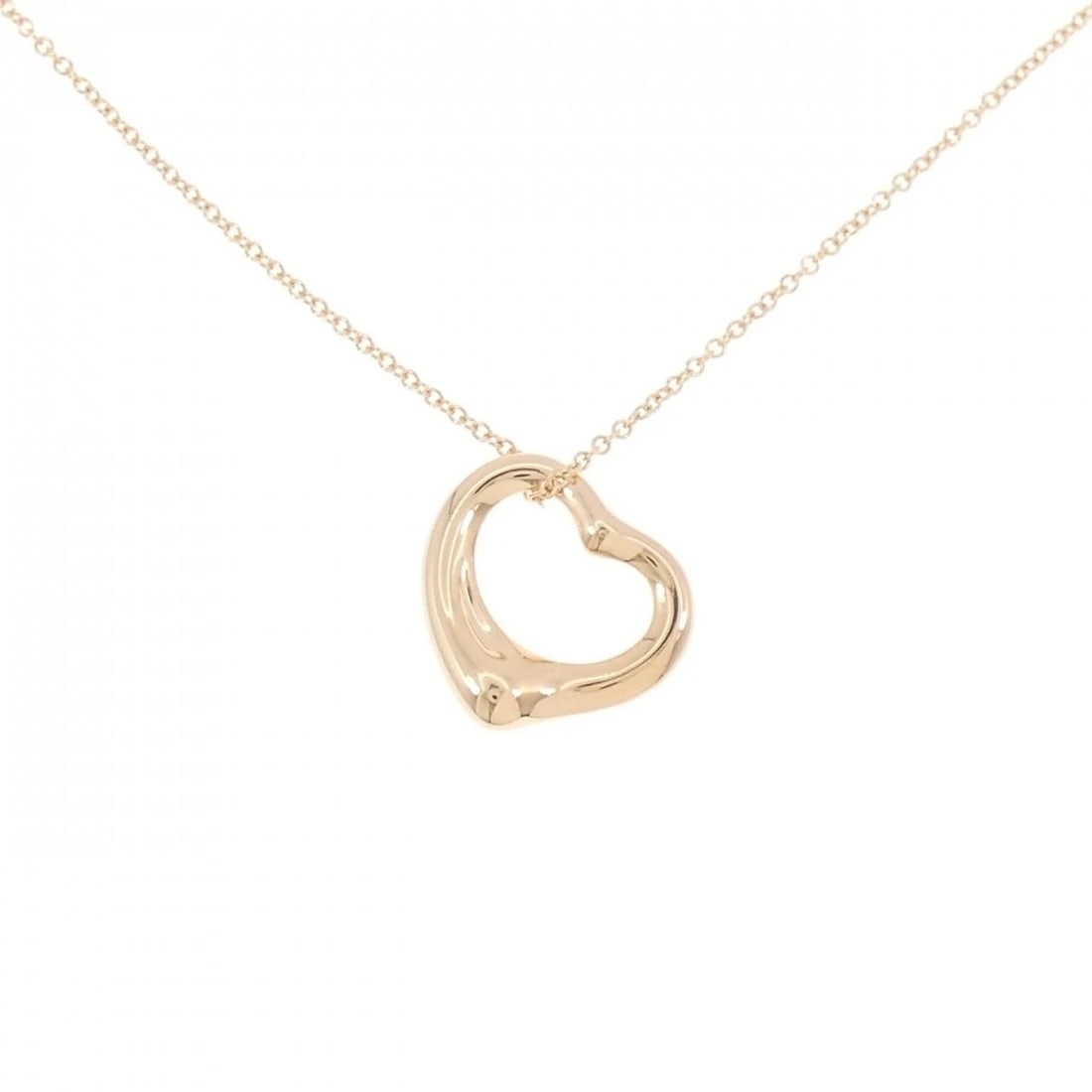 TIFFANY & CO. OPEN HEART NECKLACE: Tiffany & Co. Open Heart Necklace Brand: Tiffany Type: Necklace Material: 750 Pink Gold Color: Pink Gold Size: 41cm Accessories: None Accessories Notice: When purchasing pre-owned goods,
