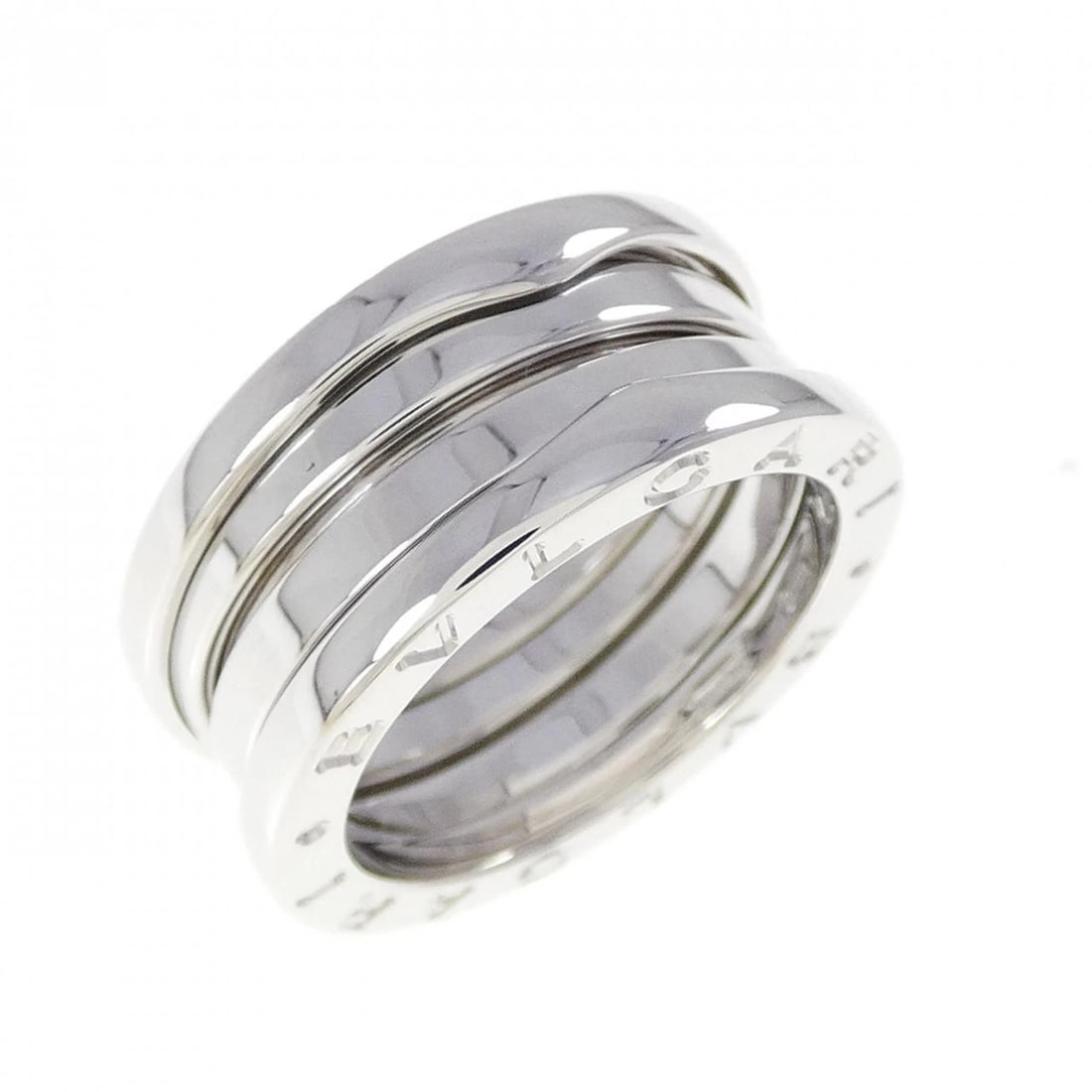 BVLGARI B.ZERO1 3 BANDS RING: BVLGARI B.zero1 3 Bands Ring Brand: BVLGARI Type: Ring Material: 750 White Gold Color: White Gold Size: 5.5 -6 (US size) Accessories: None Accessories Notice: When purchasing pre-owned goo