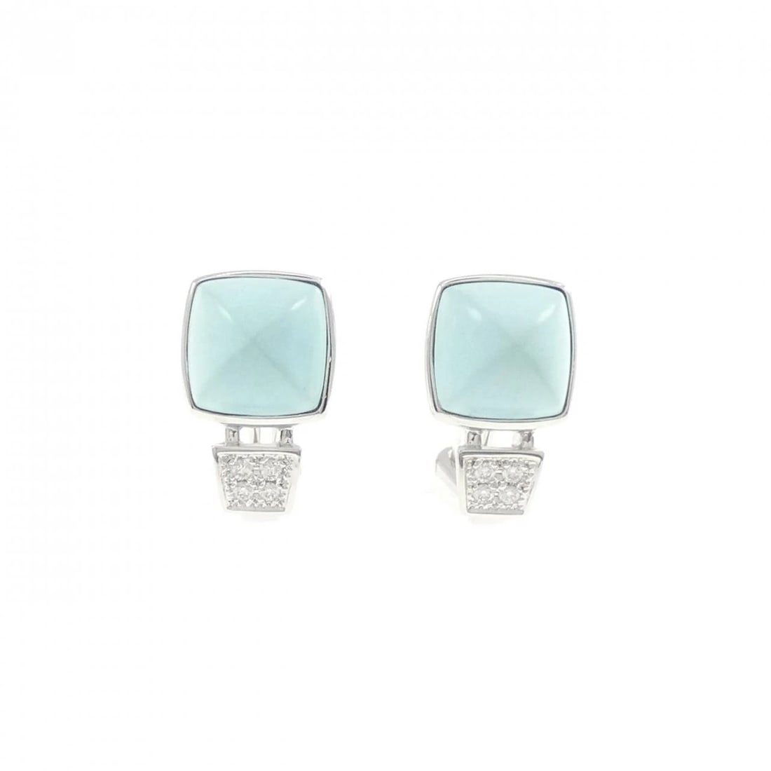 MIKIMOTO TURQUOISE EARRINGS: MIKIMOTO Turquoise Earrings Brand: MIKIMOTO Type: Earrings Material: K18 White Gold Main Stone Turquoise Color: White Gold Size: ActualSize HxW: 16.3mmx9.5mm Accessories: None Accessories
