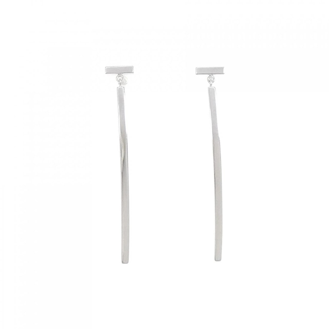 TIFFANY T WIRE EARRINGS: Tiffany T Wire Earrings Brand: Tiffany Type: Earrings Material: 750 White Gold Color: White Gold Size: ActualSize HxW: 42.8mmx6.2mm Accessories: None Accessories Notice: When purchasing