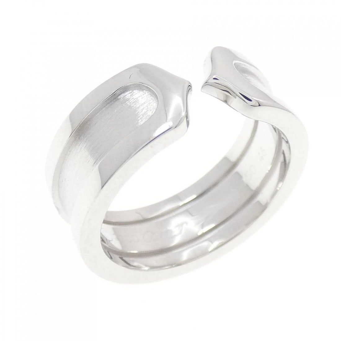 CARTIER C2 SMALL RING: Cartier C2 Small Ring Brand: Cartier Type: Ring Material: 750 White Gold Color: White Gold Size: 3.5-4 (US size) Accessories: None Accessories Notice: When purchasing pre-owned goods, plea