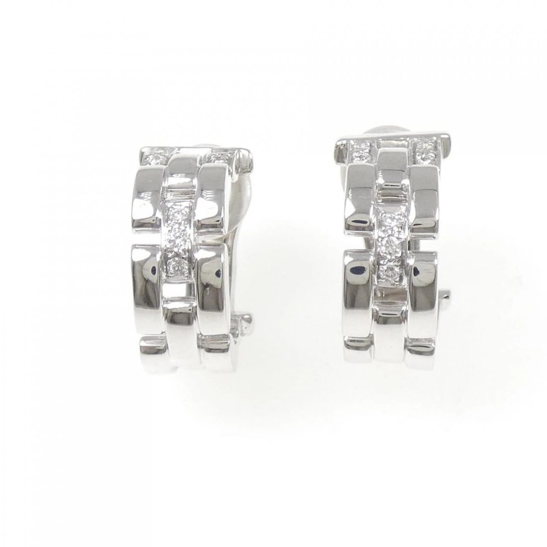 CARTIER MYON PHANTELE EARRINGS: Cartier Myon Phantele Earrings Brand: Cartier Type: Earrings Material: 750 White Gold Main Stone Natural Color: White Gold Size: ActualSize HxW: 18.7mmx7.3mm Accessories: None Accessories