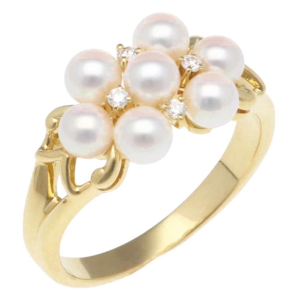 MIKIMOTO RING K18 YELLOW GOLD PEARL (1 of 3)