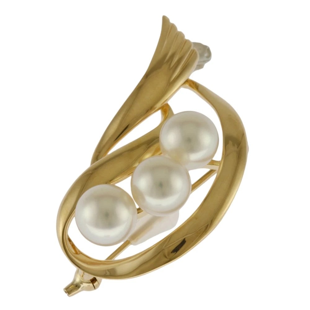 TASAKI PENDANT TOP K18 YELLOW GOLD AKOYA PEARL 2WAY BROOCH (1 of 3)