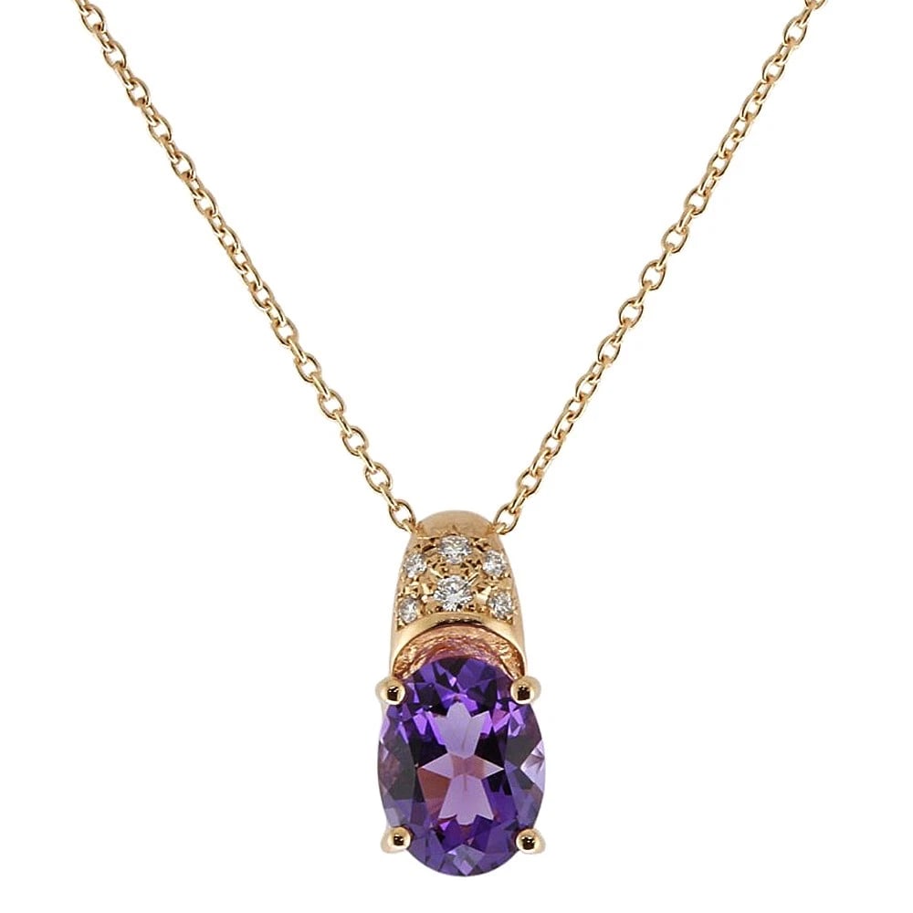 TASAKI NECKLACE K18 YELLOW GOLD AMETHYST DIAMOND (1 of 4)