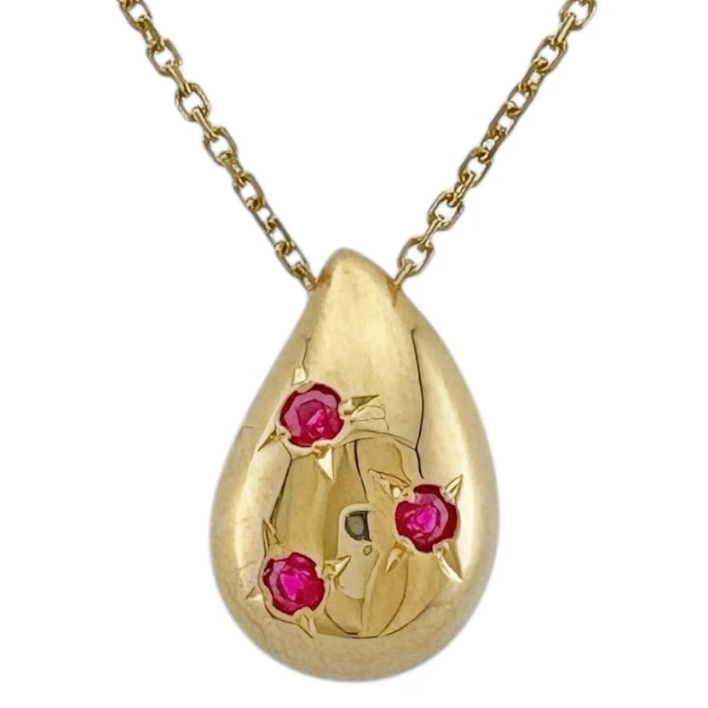 MIKIMOTO NECKLACE K18 YELLOW GOLD RUBY: MIKIMOTO Necklace K18 yellow gold Ruby Brand: MIKIMOTO Type: Necklace Material: K18 yellow gold Color: gold Size: Total Length:40cm Chain width:0.8mm Top:W9.5mm x H15.0mm Accessories: None
