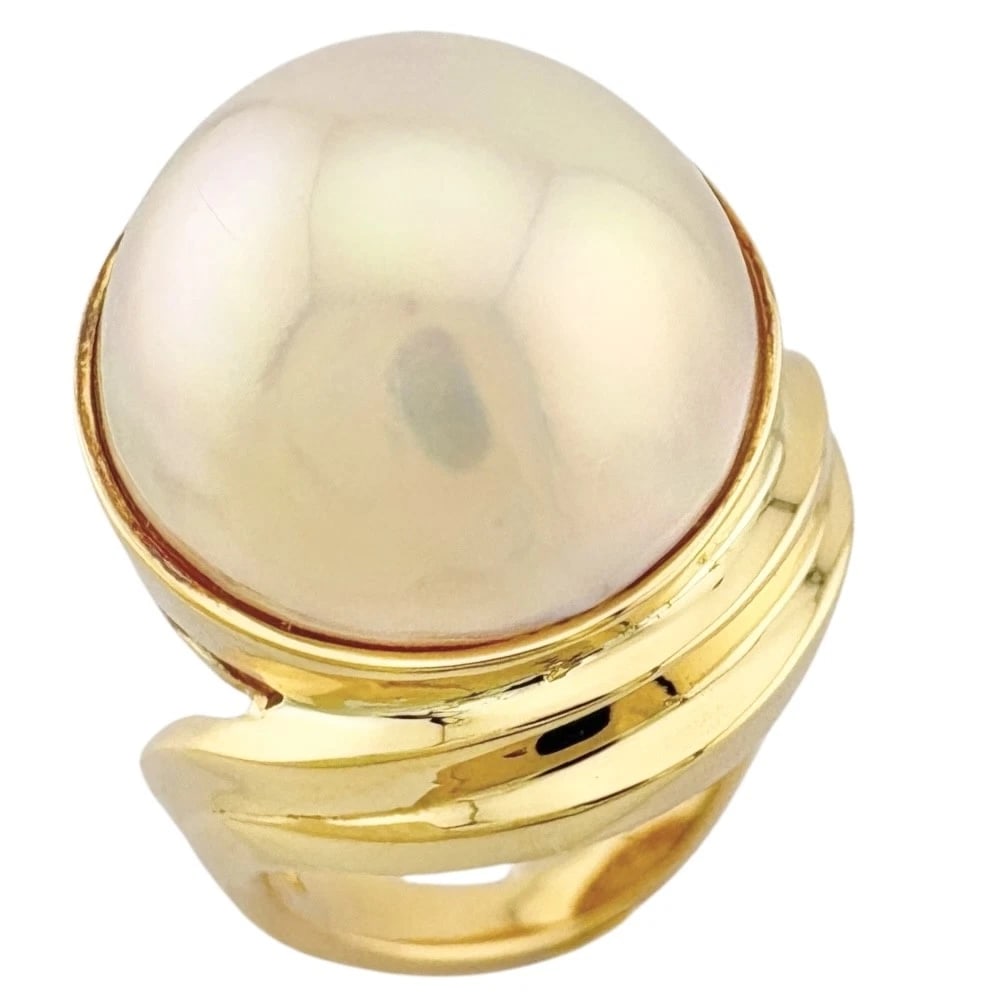 TASAKI RING K18 YELLOW GOLD MABE PEARL (1 of 5)