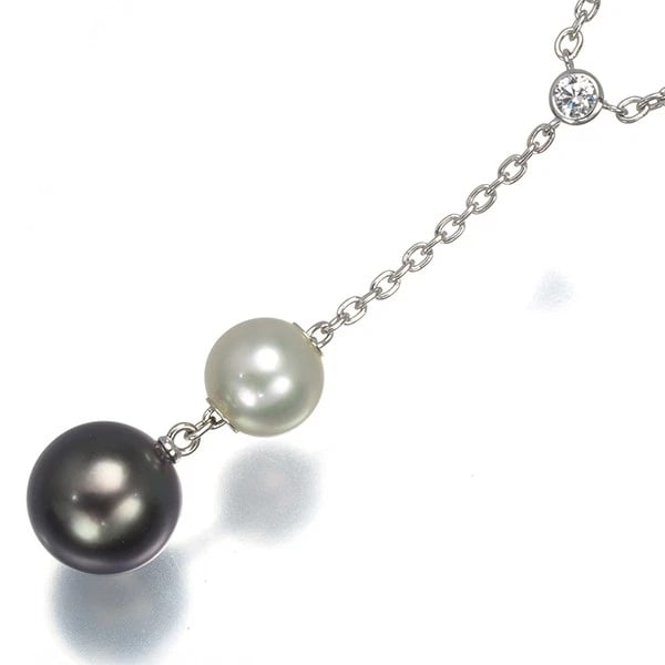 MIKIMOTO NECKLACE BLACK: Mikimoto Necklace Black Brand: MIKIMOTO Type: Necklace Material: 18K / 750 / White Gold Color: White Gold Size: Necklace length: 41cm Accessories: None Accessories Notice: When purchasing