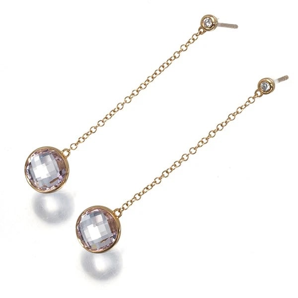 PONTE VECCHIO EARRINGS AMETHYST DROP: Ponte Vecchio Earrings Amethyst Drop Brand: Ponte Vecchio Type: Earrings Material: 18K / 750 / Rose Gold Color: Rose Gold Size: Design size: 45.7 x 8.7mm Accessories: None Accessories Notice: