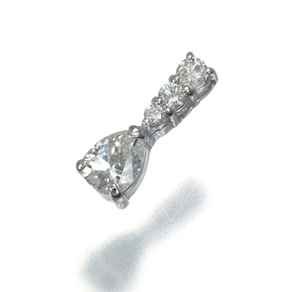 DIAMOND PEAR-SHAPED PENDANT: Diamond Pear-shaped Pendant Brand: Unbranded Type: Pendant Material: 18K / 750 / White Gold Main Stone Natural Color: White Gold Size: Design size: 11.0 x 3.8mm Accessories: None Accessories
