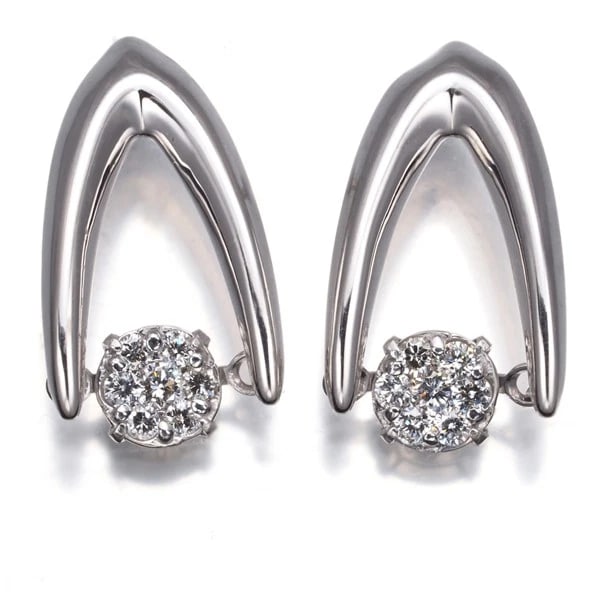 DIAMONDDANCING STONE EARRINGS: DiamondDancing Stone Earrings Brand: Unbranded Type: Earrings Material: 18K / 750 / White Gold Main Stone Natural Color: White Gold Size: Design size: 15.3 x 8.4mm Accessories: None Access