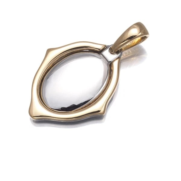 CARTIER PENDANT BAIGNOIRE: Cartier Pendant Baignoire Brand: Cartier Type: Pendant Material: 18K / 750 / Yellow Gold STEEL / Stainless Steel Color: Yellow Gold Size: Design size: 20.5 x 15.8mm Accessories: None