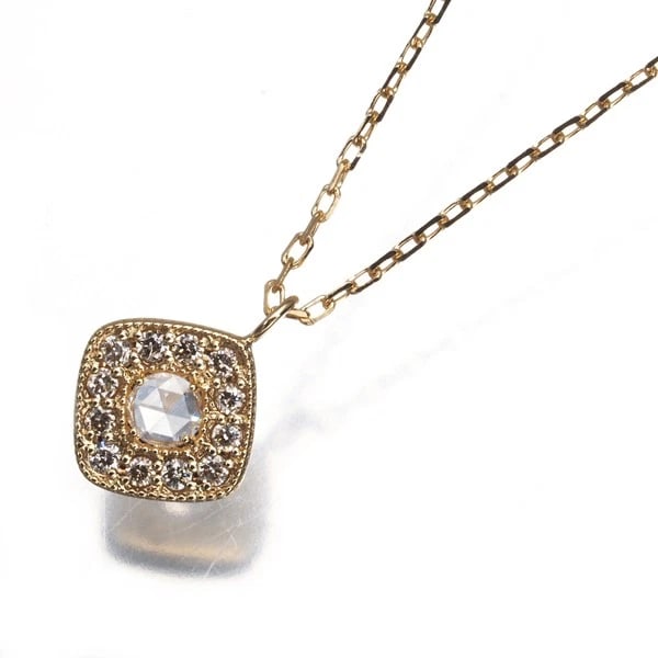 AGETE NECKLACE ROSE-CUT DIAMOND: agete Necklace Rose-cut Diamond Brand: agete Type: Necklace Material: 18K / 750 / Yellow Gold Color: Yellow Gold Size: Necklace length: 36 / 40cm Accessories: None Accessories Notice: When