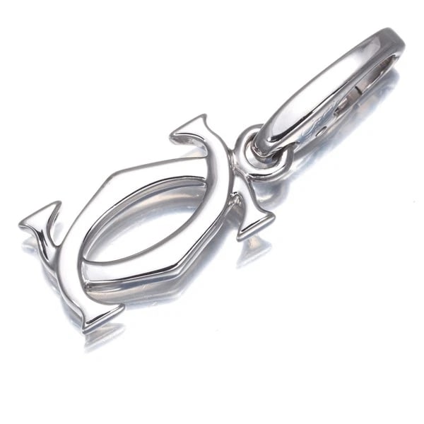 CARTIER PENDANT DOUBLE CHARM: Cartier Pendant Double Charm Brand: Cartier Type: Pendant Material: 18K / 750 / White Gold Color: White Gold Size: Design size: 12.5 x 7.5mm Accessories: None Accessories Notice: When purc