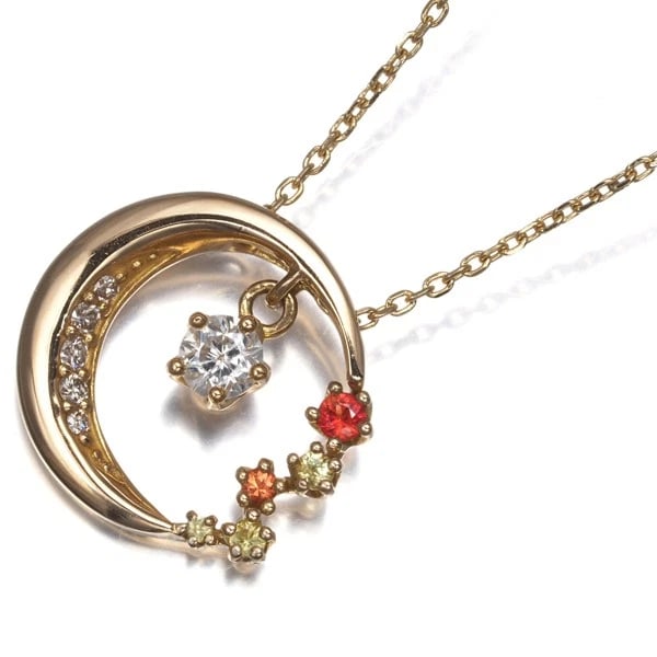 FESTARIA SAPPHIRE MOON ALLUMETOILE NECKLACE: Festaria Sapphire Moon Allumetoile Necklace Brand: festaria Type: Necklace Material: 18K / 750 / Yellow Gold Main Stone Natural Color: White Gold Size: Necklace length: 44cm Accessories: None