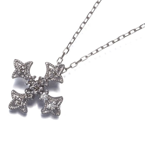 DIAMOND CROSS NECKLACE: Diamond Cross Necklace Brand: Unbranded Type: Necklace Material: 18K / 750 / White Gold Main Stone Natural Color: White Gold Size: Necklace length: 36 / 39cm Accessories: None Accessories