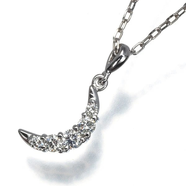 MIKIMOTO NECKLACE DIAMOND MOON: MIKIMOTO Necklace Diamond Moon Brand: MIKIMOTO Type: Necklace Material: 18K / 750 / White Gold Main Stone Natural Color: White Gold Size: Necklace length: 39cm Accessories: None Accessories