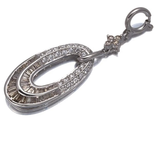 DIAMOND PENDANT 900 PLATINUM: Diamond Pendant 900 Platinum Brand: Unbranded Type: Pendant Material: 900 / 850 / Platinum Main Stone Natural Color: Platinum Size: Design size: 31.5 x 11.2mm Accessories: None Accessories