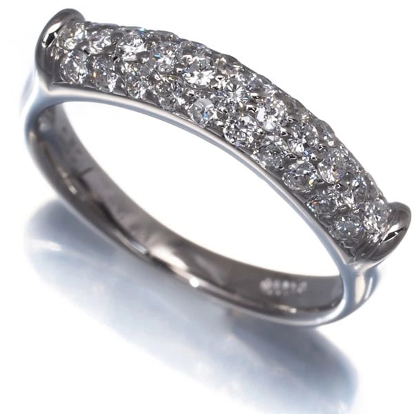 DIAMOND PAVED RING: Diamond Paved Ring Brand: Unbranded Type: Ring Material: 900 / Platinum Main Stone Natural Color: Platinum Size: US5 - 5.25 Accessories: None Accessories Notice: When purchasing pre-owned