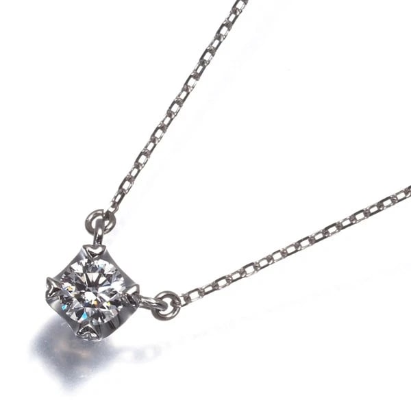 NECKLACE DIAMOND SOLITAIRE: Necklace Diamond Solitaire Brand: Unbranded Type: Necklace Material: 850 / Platinum Color: Platinum Size: Necklace length: 40cm Total length of the pendant including the bail: 5.5mm 