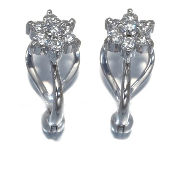DIAMOND FLOWER EARRINGS: Diamond Flower Earrings Brand: Unbranded Type: Earrings Material: 14K/585/White Gold Main Stone Natural Color: White Gold Size: Design size: 14.4 x 6.8mm Accessories: None Accessories Notice: