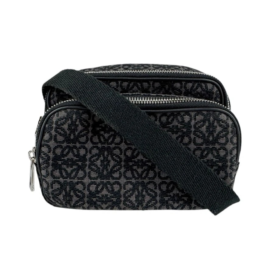 LOEWE ANAGRAM CROSSBODY SHOULDER BAG BLACK/BROWN CANVAS/SILVERTONE (1 of 9)