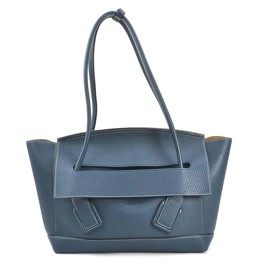 BOTTEGAVENETA THE ARCO SHOULDER BAG NAVY LEATHER (1 of 11)