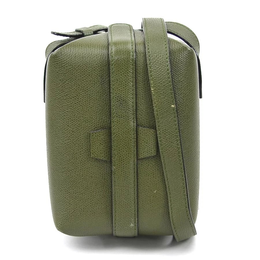 VALEXTRA TRICK TRACK SHOULDER BAG KHAKI LEATHER (1 of 10)