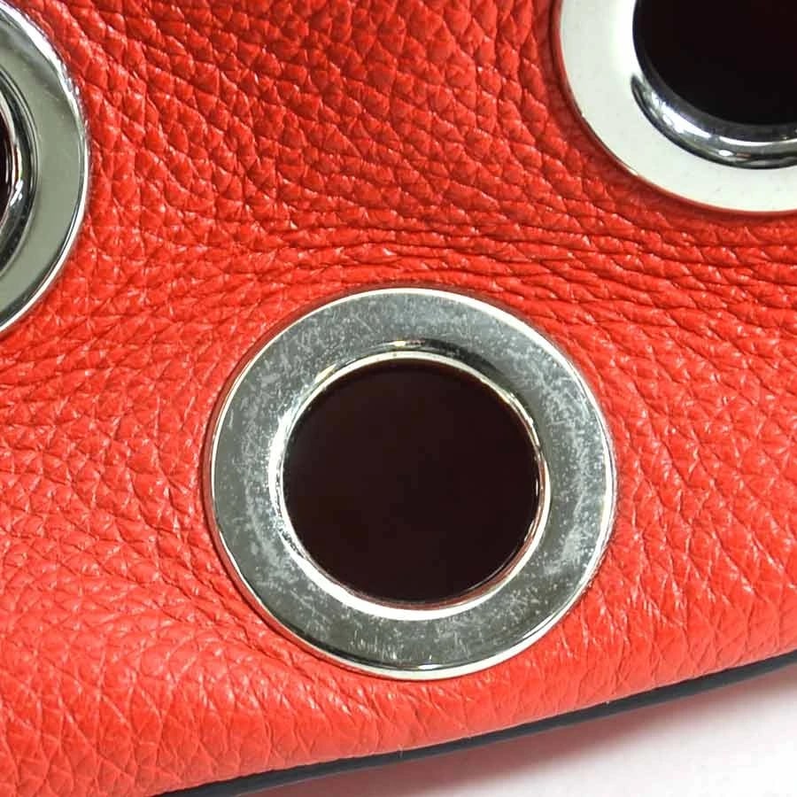 PRADA HANDBAG RED/SILVER LEATHER/METAL - 9