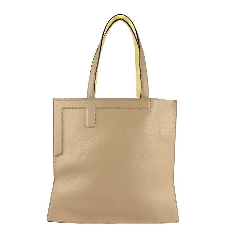 FENDI FLIP SHOULDER BAG TOTE BAG BEIGE/YELLOW LEATHER: FENDI Flip Shoulder Bag Tote Bag Beige/Yellow Leather Brand: FENDI Type: Shoulder Bag Material: Leather Color: Beige / Yellow Size: Size [inch] W:13.0inx H:12.2inx D:2.0in Shoulder Length: