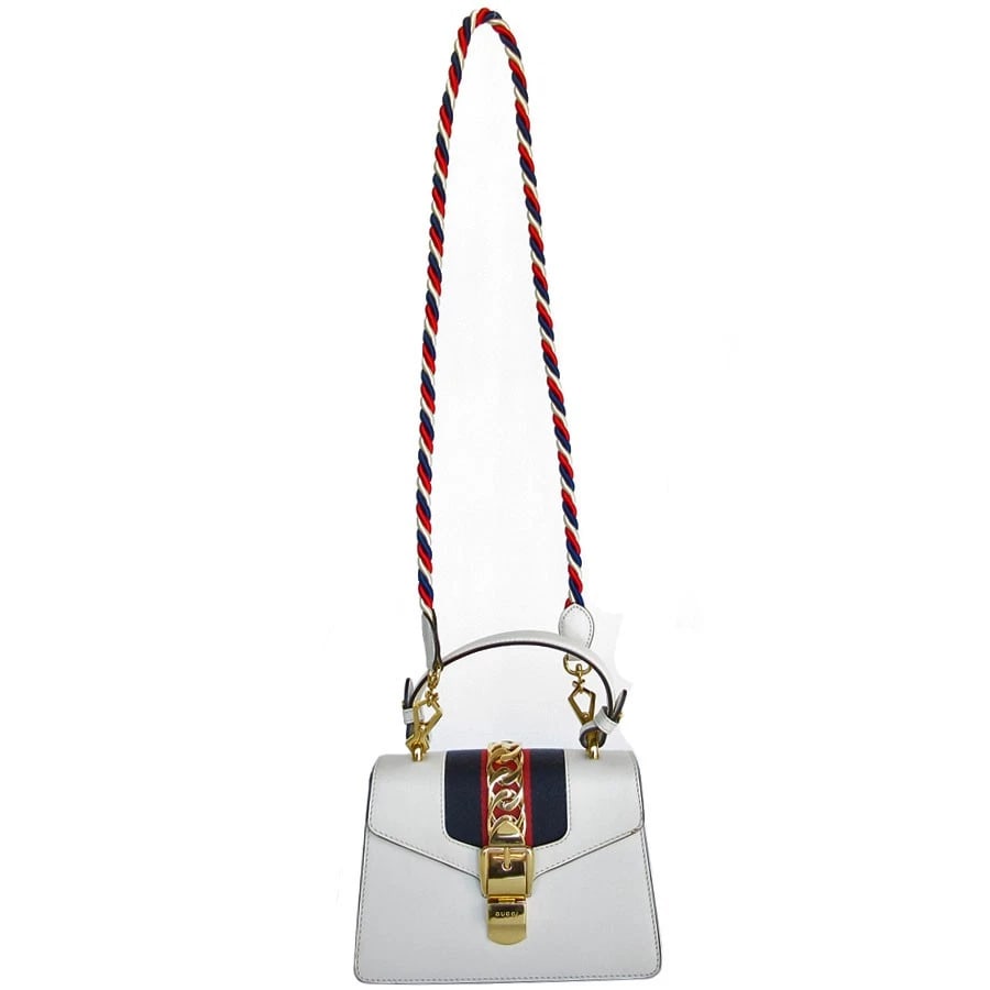 GUCCI SYLVIE HANDBAG SHOULDER BAG OFF WHITE LEATHER (1 of 9)