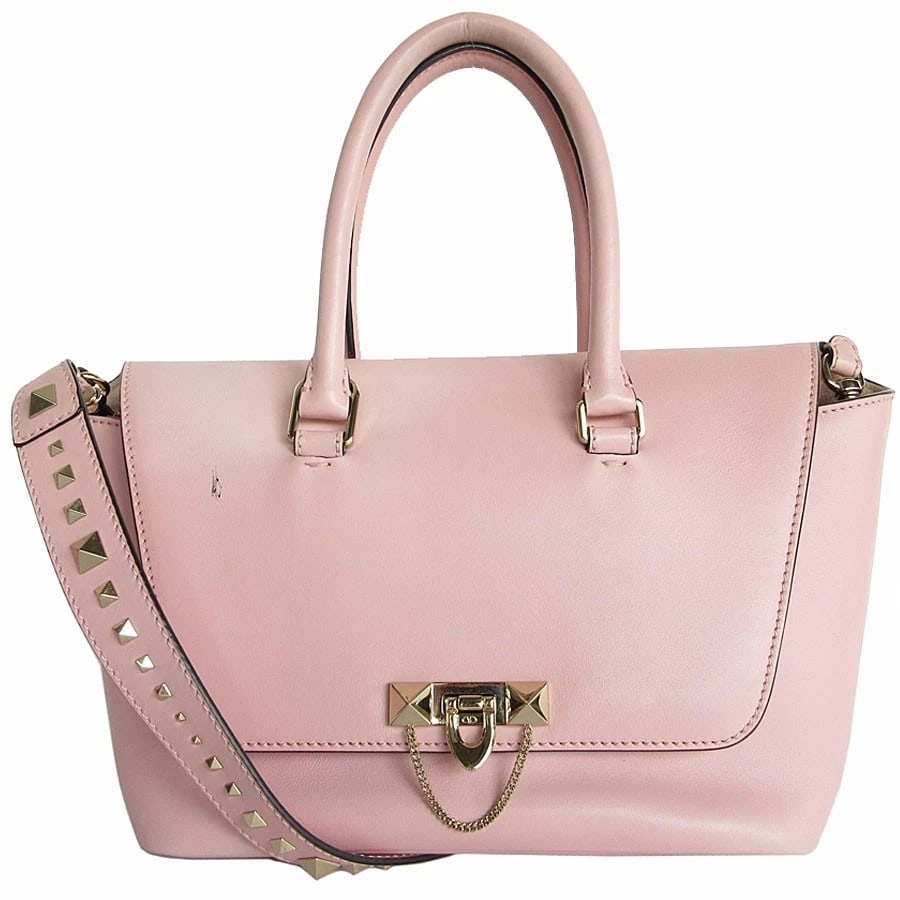 VALENTINO GARAVANI HANDBAG SHOULDER BAG LIGHT PINK LEATHER (1 of 8)