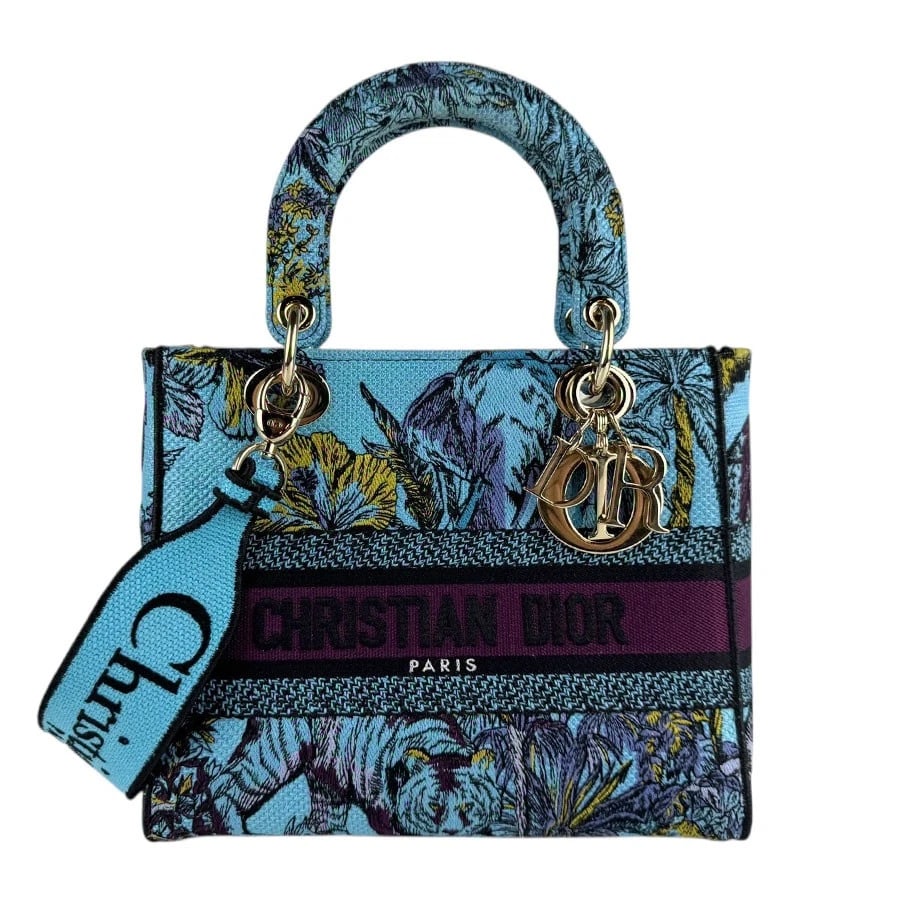 CHRISTIAN DIOR LADY D-LITE HANDBAG SHOULDER BAG BLUE (1 of 12)