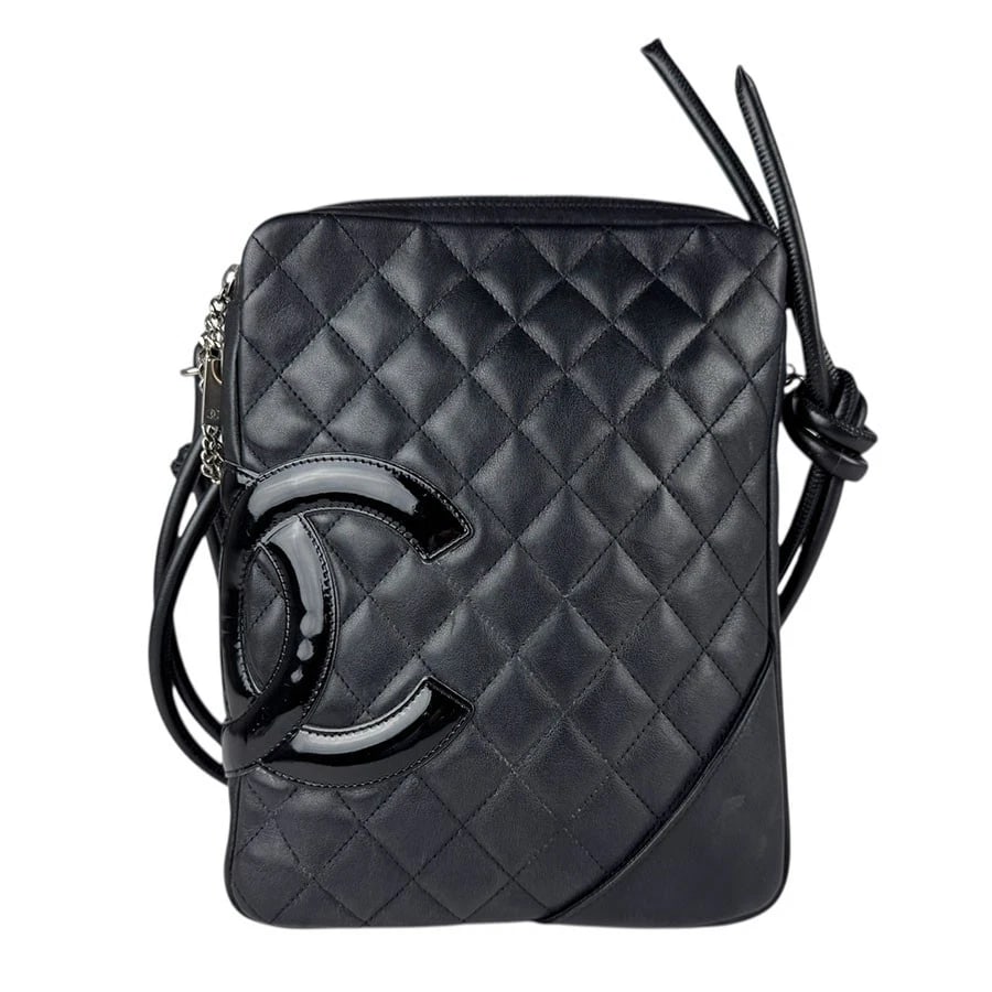 CHANEL CAMBON SHOULDER BAG BLACK LAMBSKIN (1 of 11)