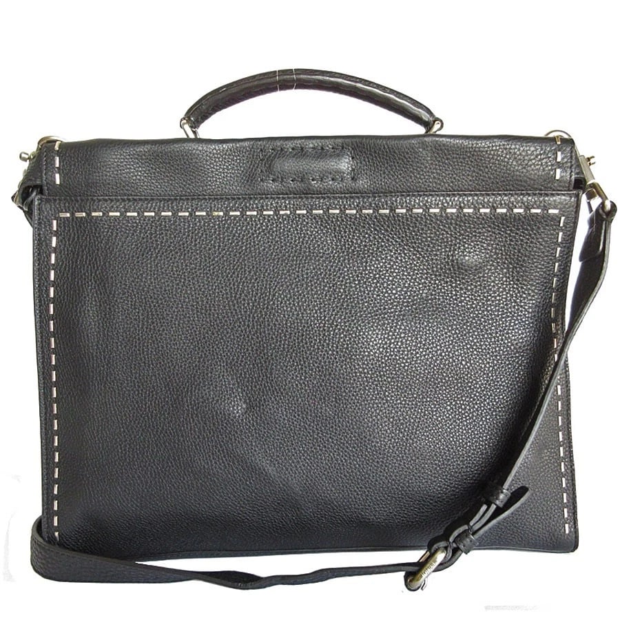 FENDI SELLERIA PEEKABOO FIT HANDBAG SHOULDER BAG BLACK LEATHER (1 of 9)