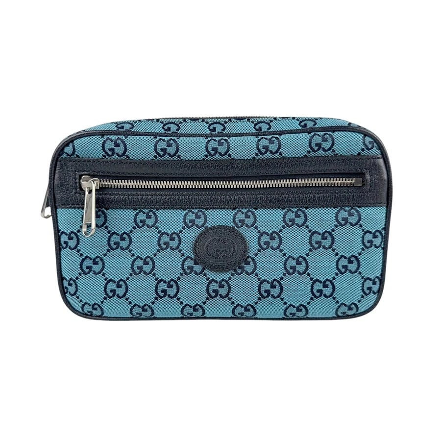 GUCCI WAIST BAG BELT BAG BLUE/NAVY GG CANVAS/LEATHER (1 of 12)