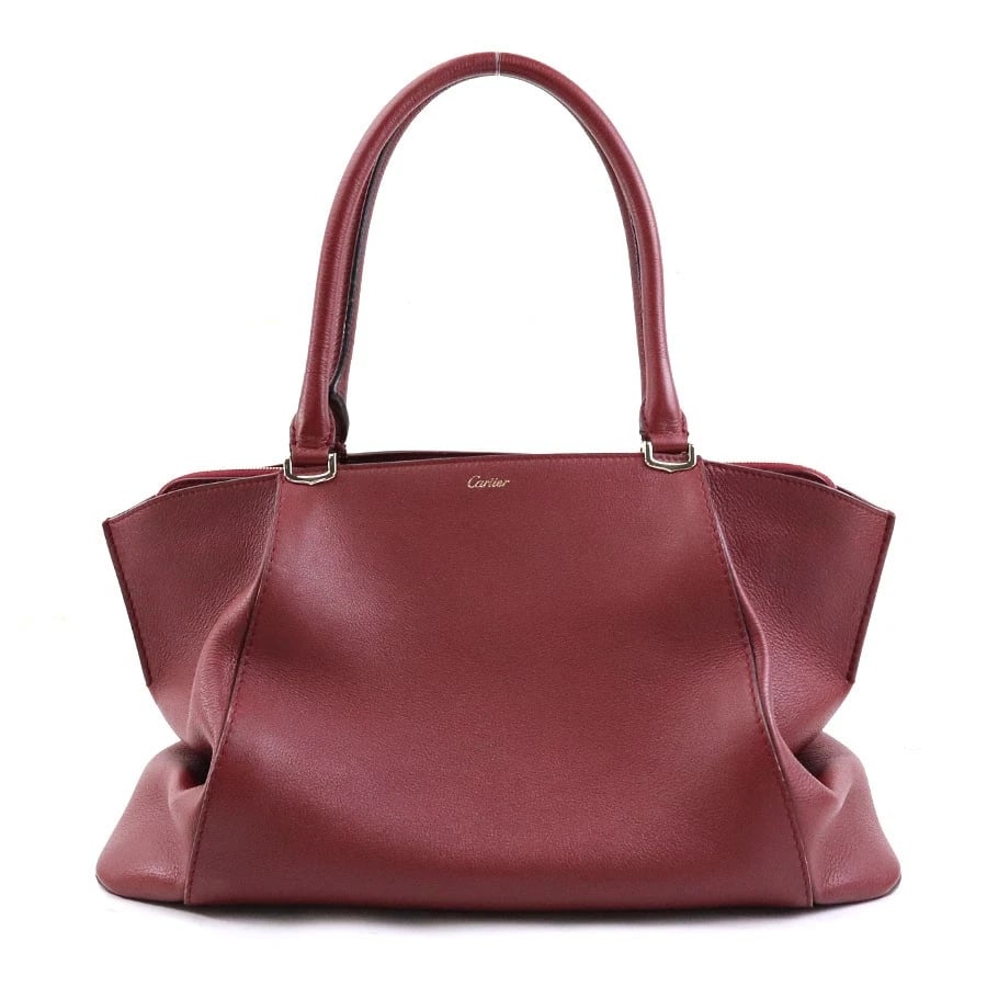 CARTIER HANDBAG BURGUNDY LEATHER/GOLDTONE (1 of 9)