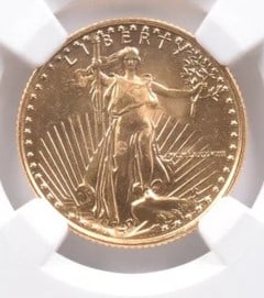 1988 $10 AMERICAN GOLD EAGLE: 1988 $10 American Gold Eagle Grade : Genuine Composition : Gold Denomination : $10 Year : 1988 Country of Origin : None Mint Location : None Brand/Mint : None Accessories: None <