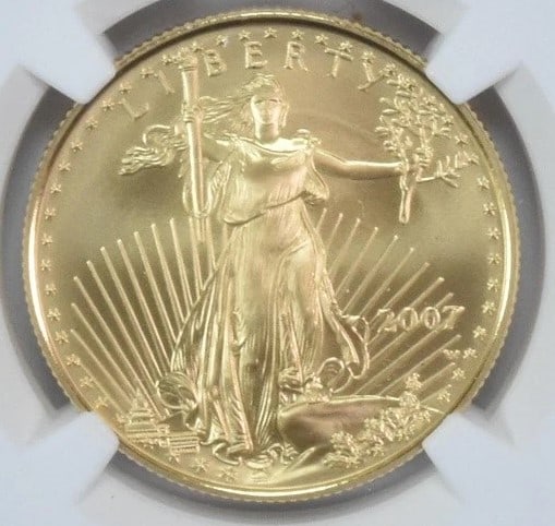 2007-W $25 BURNISHED GOLD EAGLE (1 of 2)