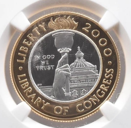 2000-W $10 LIBRARY OF CONGRESS BIMETALLIC COMMEMORATIVE EVERHART (1 of 2)