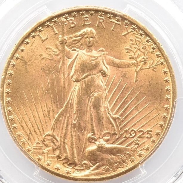 1925 $20 SAINT GAUDENS GOLD DOUBLE EAGLE (1 of 2)