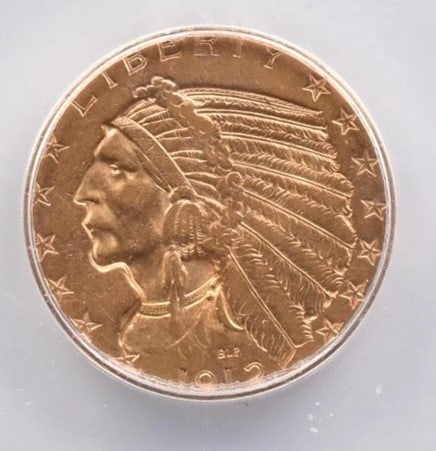 1912-S $5 INDIAN HEAD GOLD HALF EAGLE (1 of 2)