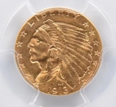 1913 $2.50 INDIAN HEAD GOLD QUARTER EAGLE (1 of 2)
